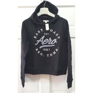 Aeropostale Aero East Coast 1987 Hoodie Sweatshirt Hoodie - Black - Large